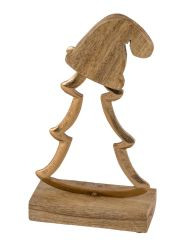 Tanne Alu Mangoholzsockel natur/gol 11,5x5x22cm
