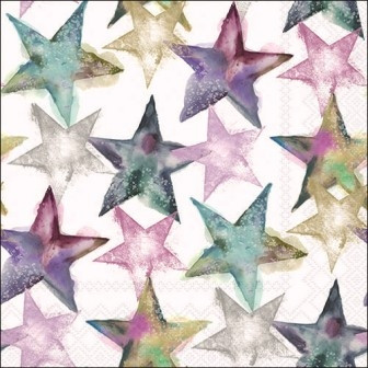 Serviette Watercolour stars 33x33cm