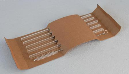 Strohhalm Glas 5er Set 18cm