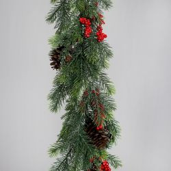 GirlandeTannen-Mix mit Beeren und Zapfen 136cm
