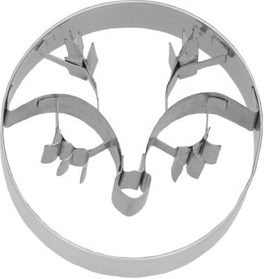 Ausstechform Mrs Reindeer Ø 6cm Edelstahl mit Innenprägung PG grün