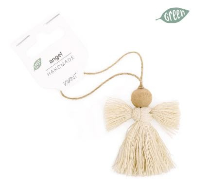 Ornament ENGEL 7x7cm beige
