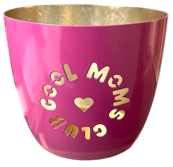 Windlicht cool Moms Club pink 8,5x10cm