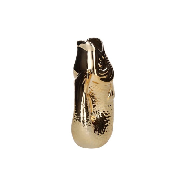 Vase/Karaffe Fisch Steingut gold 16,5x25,2x9,7cm