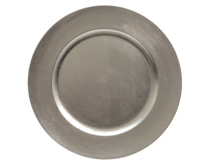 Platzteller Kunststoff silber 33x1,5cm
