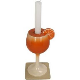 Kerzenhalter Spritzer Polyresin orange 11x10x19cm