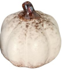 Kürbis Steinzeug weiß L8,5xB8,5xH9cm