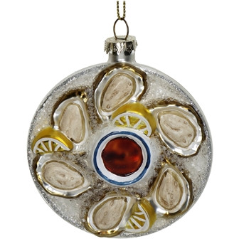 Hänger Austernteller Glas elfenbein 10,2cm