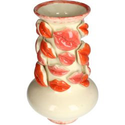 Vase Lippen Steingut 23x23x36cm