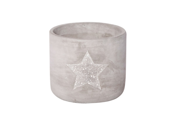 Pflanzentopf Stern Zement grau 12,5cm