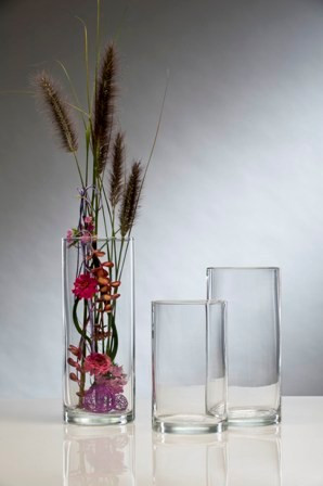 Vase zylindrisch Glas klar 20x12cm