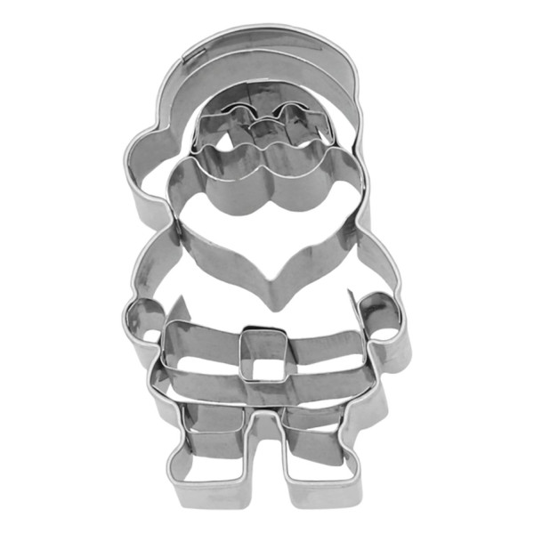 Ausstechform Happy Santa Edelstahl 6,5cm mit Innenprägung PG grün