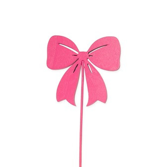 Stecker Holz Schleife pink