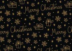 Geschenkpapier 2mx70cm Snowy Christmas, schwarz-gold