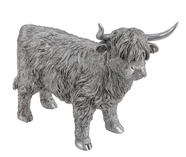 Figur Yak Poly silber 33x15x28cm