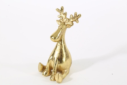 Hirsch Porzellan gold 8x7,5x13cm