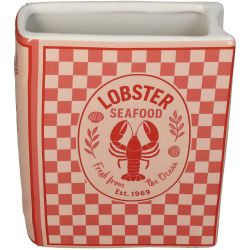 Vase Book Lobster Dolomite Red 15x5,5x18cm