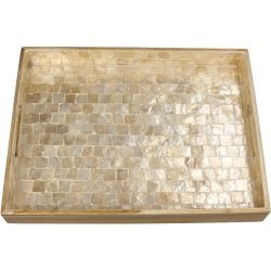 Serving Tray Capiz Champagne 40x30x5cm