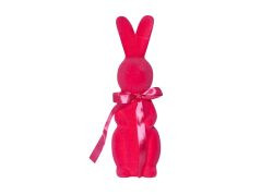Hase mit Schleife aus Flock pink 40,5cm