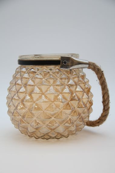 Windlicht Glas gold glanz 12x12cm
