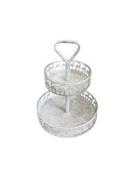 Etagere 2er Metall silber 34,5cm
