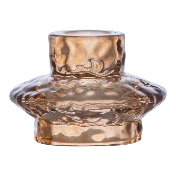 Teelichthalter Glas beige 5,5x8cm