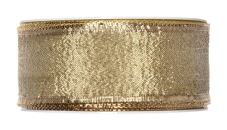 Band m.Drahtkante 40mmx25m gold