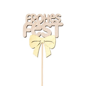 Stecker FOHES FEST Holz natur/gold