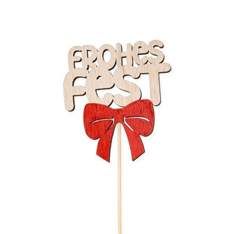 Stecker FOHES FEST Holz natur/rot