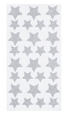 Sticker Glitzer Stern silber