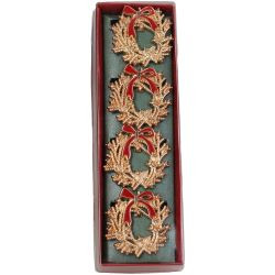 Serviettenring Xmas Kranz Metall rot 17x5x5cm BOX/4