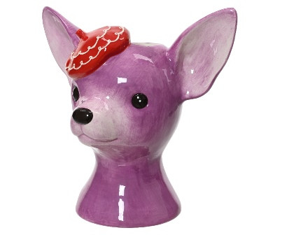 Vase Dolomit lila 22.9x14.5x17.8cm