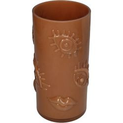 Vase Auge Glas braun 13x13x24,5cm