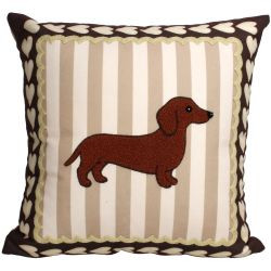 Kissen Dackel Velvet braun 45x45cm