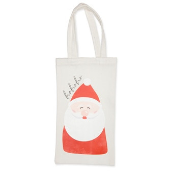 Flaschentasche Nikolaus creme/rot/weiß