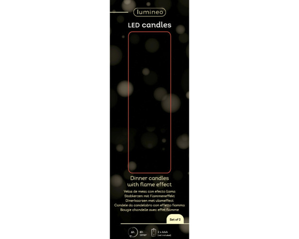 LED Spitzkerze silber/warmes weiss Indoor 2.2x14.5cm 2St.