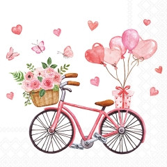 Serviette Bike of love 33x33cm