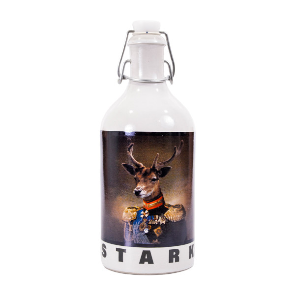 Likör STARK (er) Kräuterlikör 50%vol. 0.5L Tonflasche. Berner, Hirsch