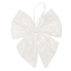 Schleife Blumenstickerei 20x23cm weiss 2Stück
