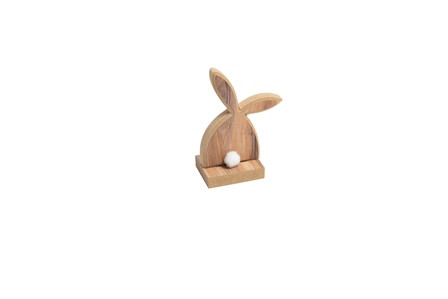 * Hase sitzend Holz geflammt 6x6x12cm