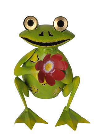 Frosch mit Blume 22x19x19cm