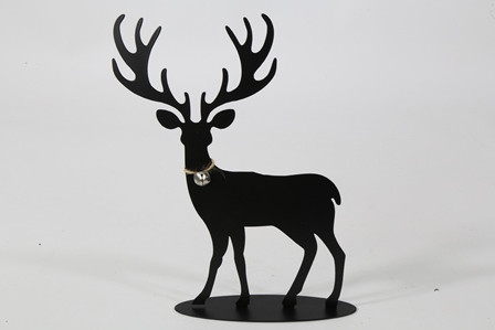 Hirsch Metall schwarz 20x25x4cm