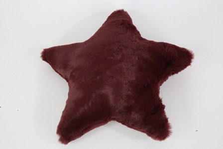 Kissen Stern Plüsch bordeaux 50cm