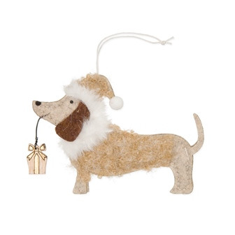 Hund Hänger Filz creme/natur