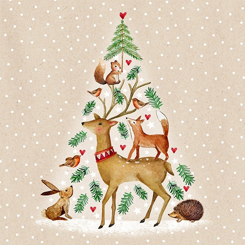 Serviette Atelier 33x33cm Atelier Animal Tree