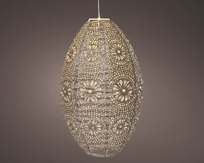 Solar Laterne braun warm weiss 23x38cm