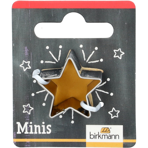 Mini-Ausstechform Stern 2,5cm Edelstahl auf Cardboard PG rot