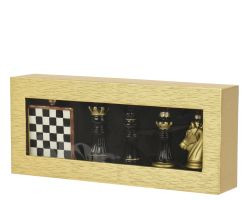 Kugelset Schach Figuren Glas 6,5x2,3x6,5cm 5Tlg.
