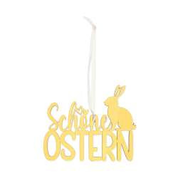 * Hänger SCHÖNE OSTERN 10x8cm gelb