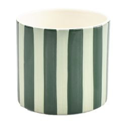 Topf Dolomit grün gestreift 12,5x13cm